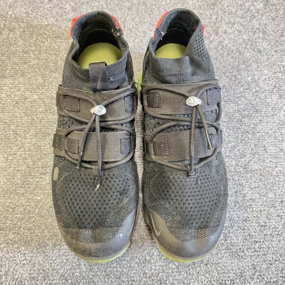 Nike Air‎ Vapormax Shoes Men US 8.5 Flyknit Black Volt Green Rare AH6834-007 - Picture 4 of 8